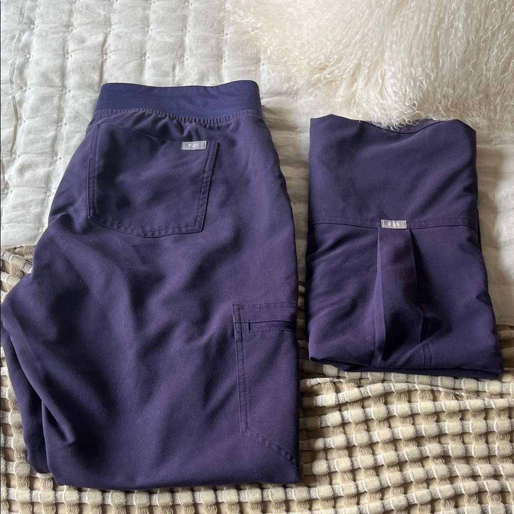 Figs Womens Deep Purple Zamora Joggers and Rafaela Top